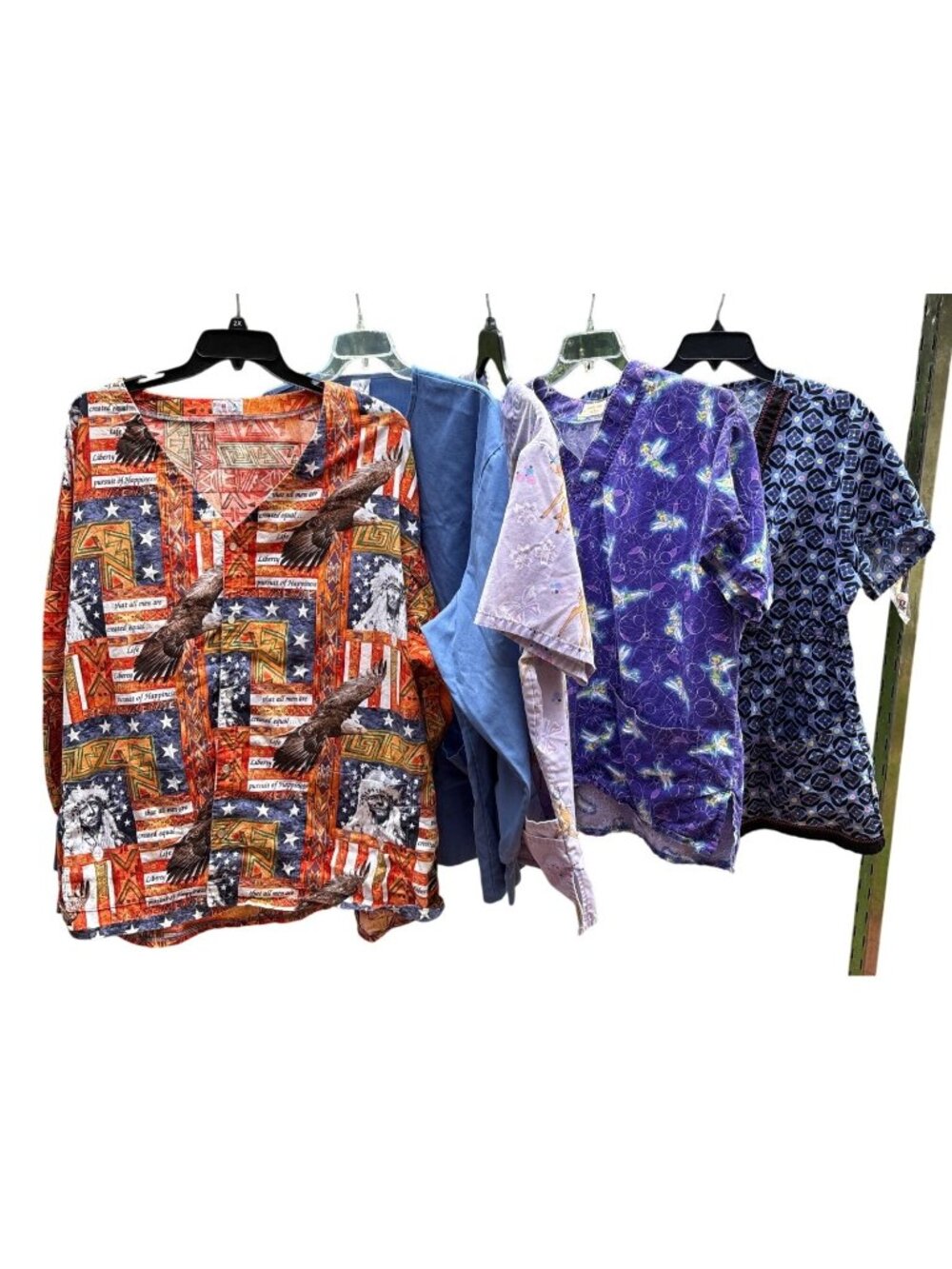 Set Of 5 Womens Plus Size 2X Tops Medical Vet School Work Long Short Sleeves